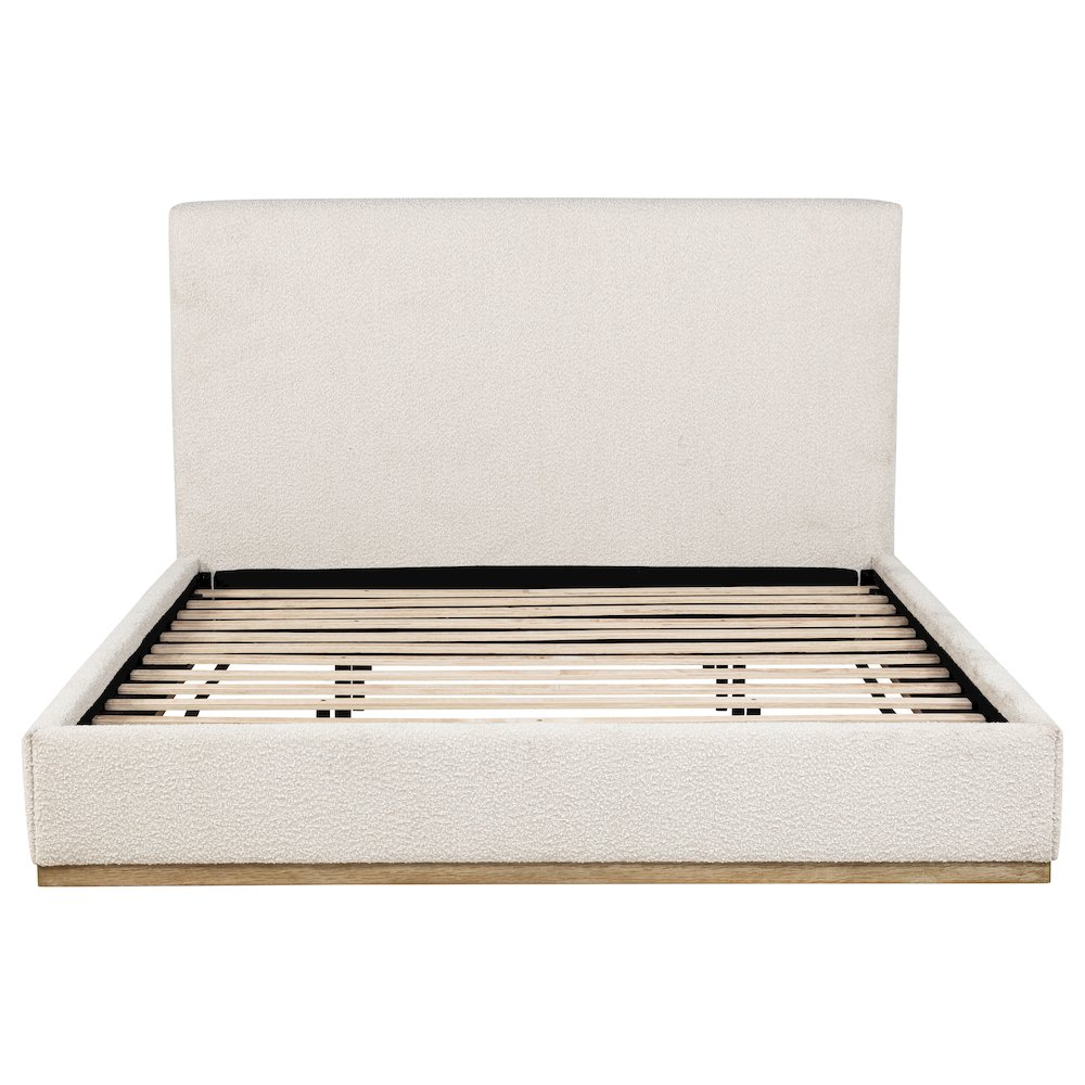 Buy farmhouse furniture Knox Upholstered EASTERN KING Panel Bed Cream - Modern Cottage Farmhouse Furniture