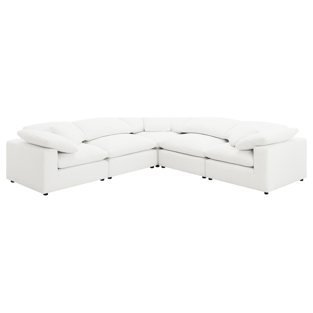 White sectional sofa Large Black feet