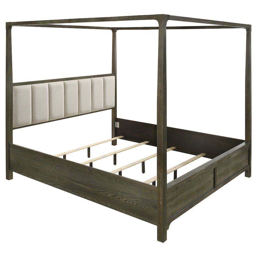 Buy farmhouse furniture Aupa Dark Brown Queen Canopy Mediterranean Farmhouse Bed - Modern Cottage Farmhouse Furniture