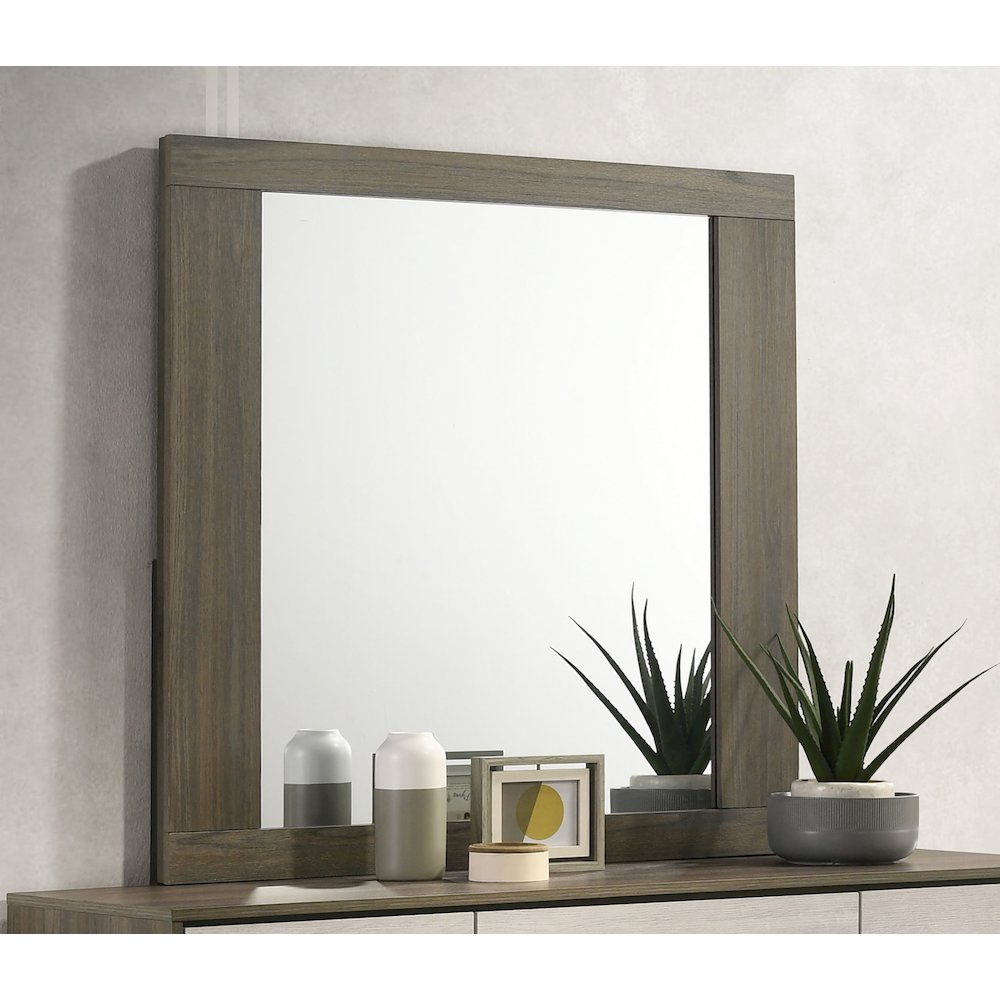 Buy farmhouse furniture Fenwick Dresser Mirror Grey Oak - Modern Cottage Farmhouse Furniture