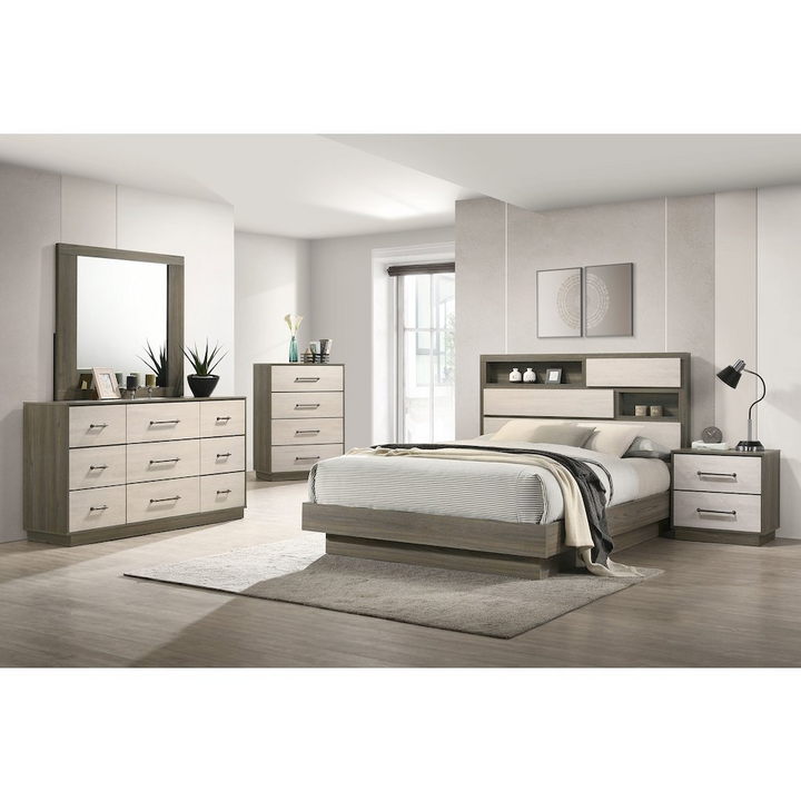 Buy farmhouse furniture Fenwick Dresser Mirror Grey Oak - Modern Cottage Farmhouse Furniture