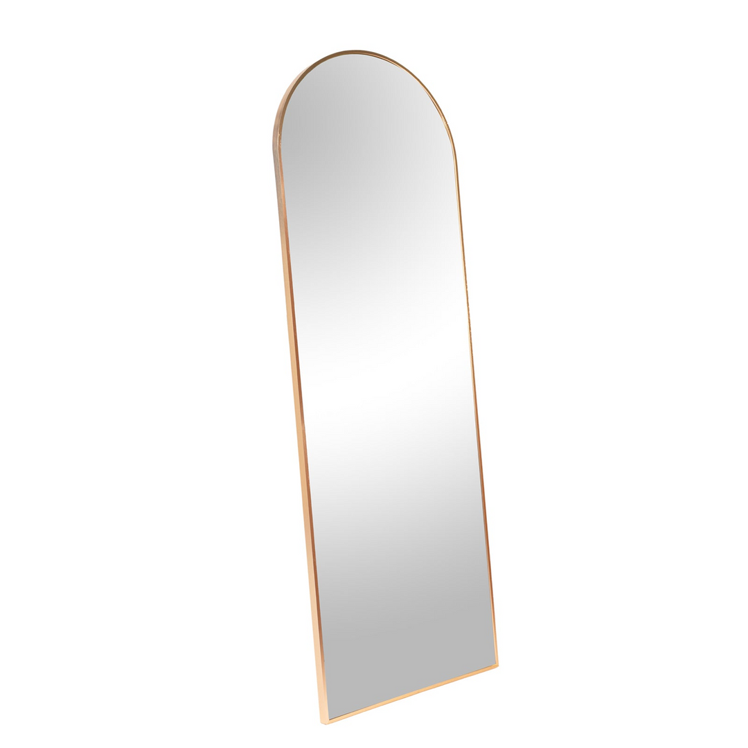 Boho Aesthetic Gold 71x27.5 inch metal arch stand full length mirror | Biophilic Design Airbnb Decor Furniture 