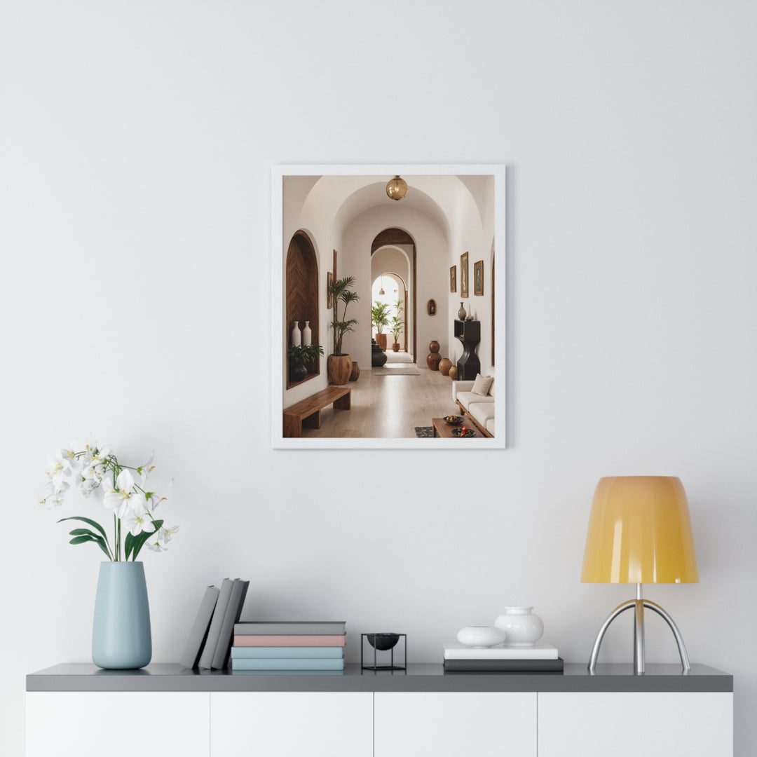 Boho Aesthetic Saahir | Matte or Satin Vertical Framed Poster - Curated By Artisan & Blooms | Biophilic Design Airbnb Decor Furniture 