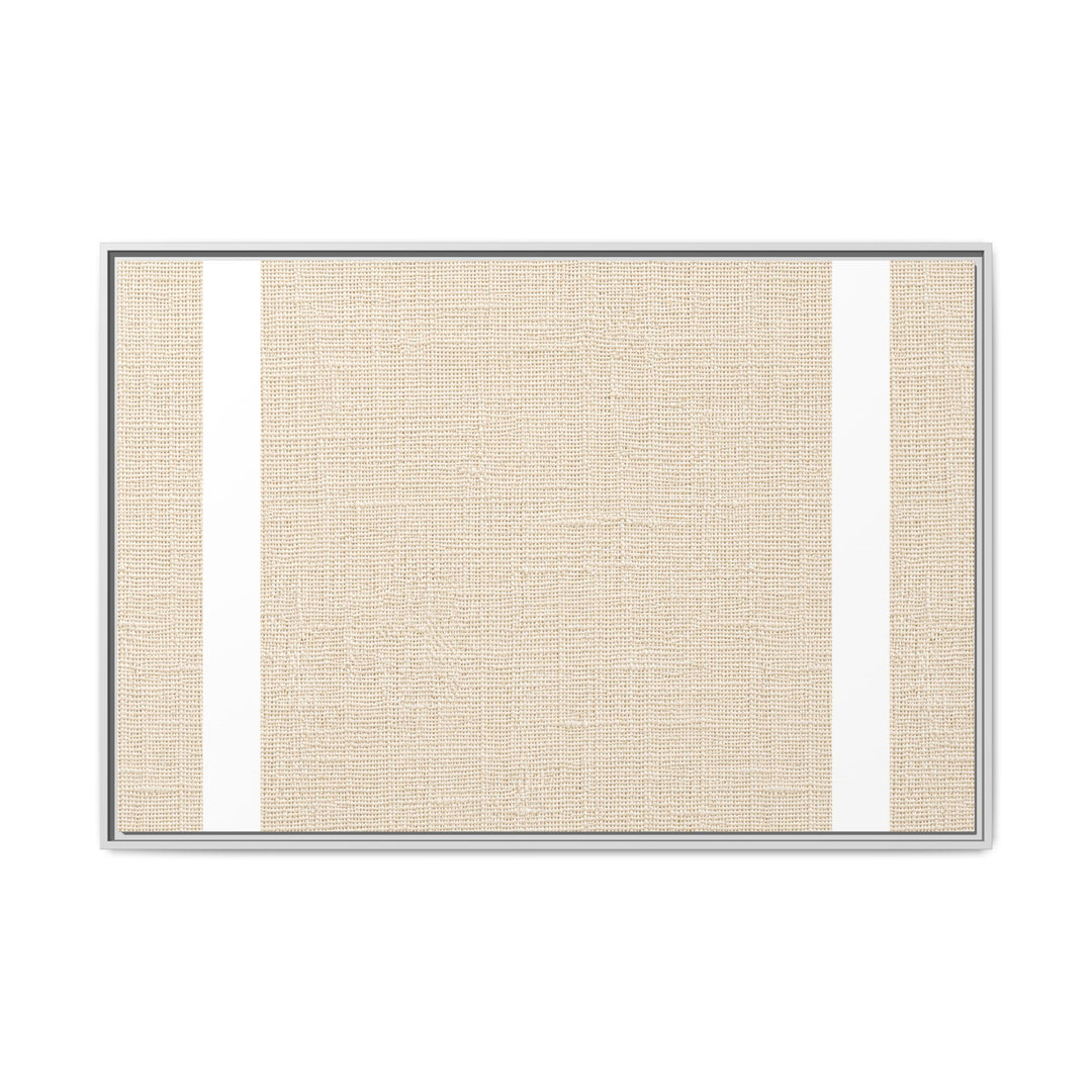 Woven Art Sage &amp; Cream Framed Canvas Wall Art