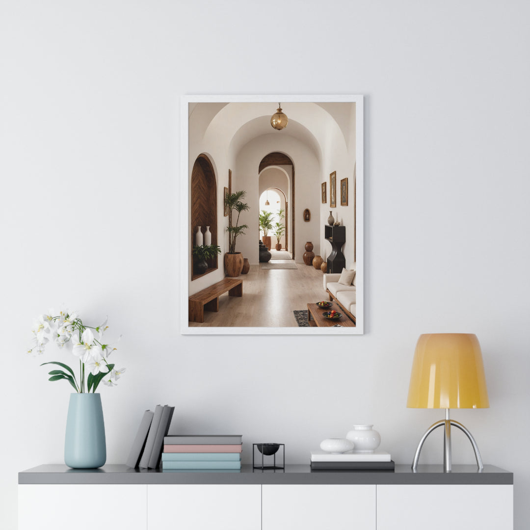 Boho Aesthetic Saahir | Matte or Satin Vertical Framed Poster - Curated By Artisan & Blooms | Biophilic Design Airbnb Decor Furniture 