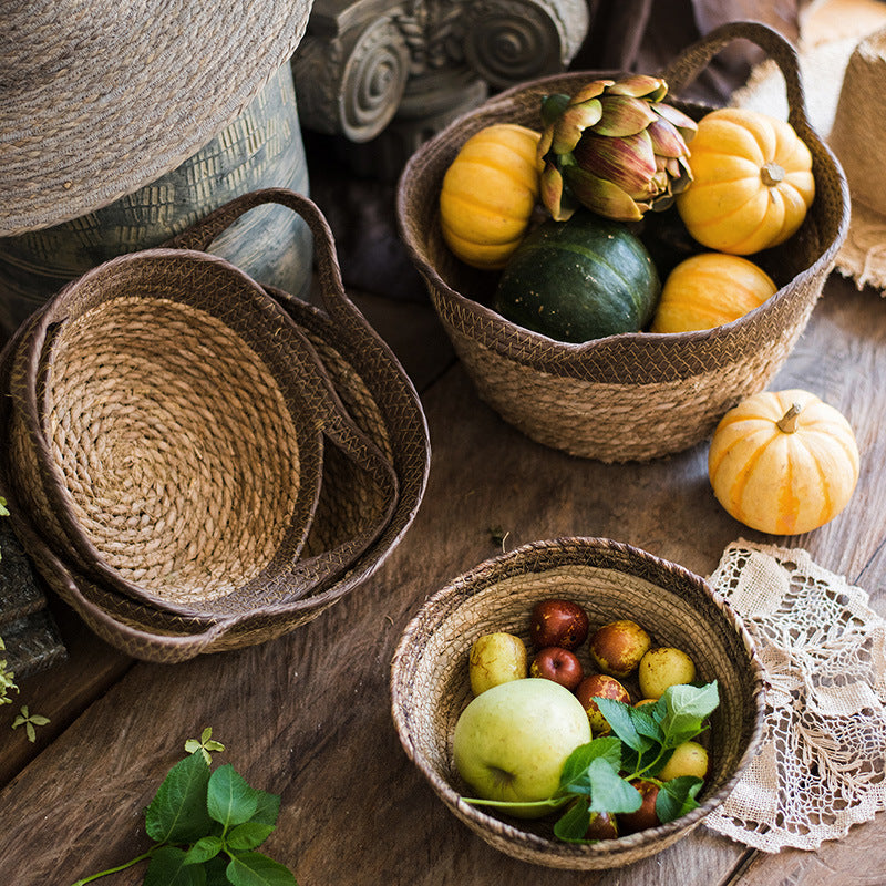 Gallarate | Coastal Italian Natural straw woven soft storage basket - Mediterranean Italian Contemporary Home Decor Furniture