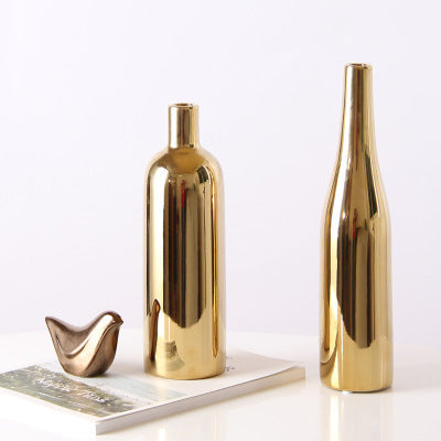 Le Locri | Modern Mediterranean Gold Luxury Vase - Mediterranean Italian Contemporary Home Decor Furniture
