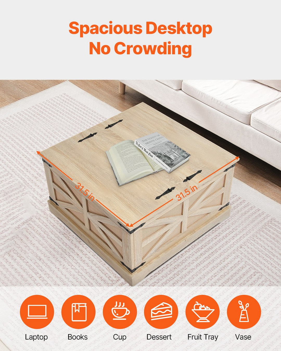 Lily | Modern Luxury Contemporary Farmhouse Coffee Table - Mediterranean Italian Contemporary Home Decor Furniture