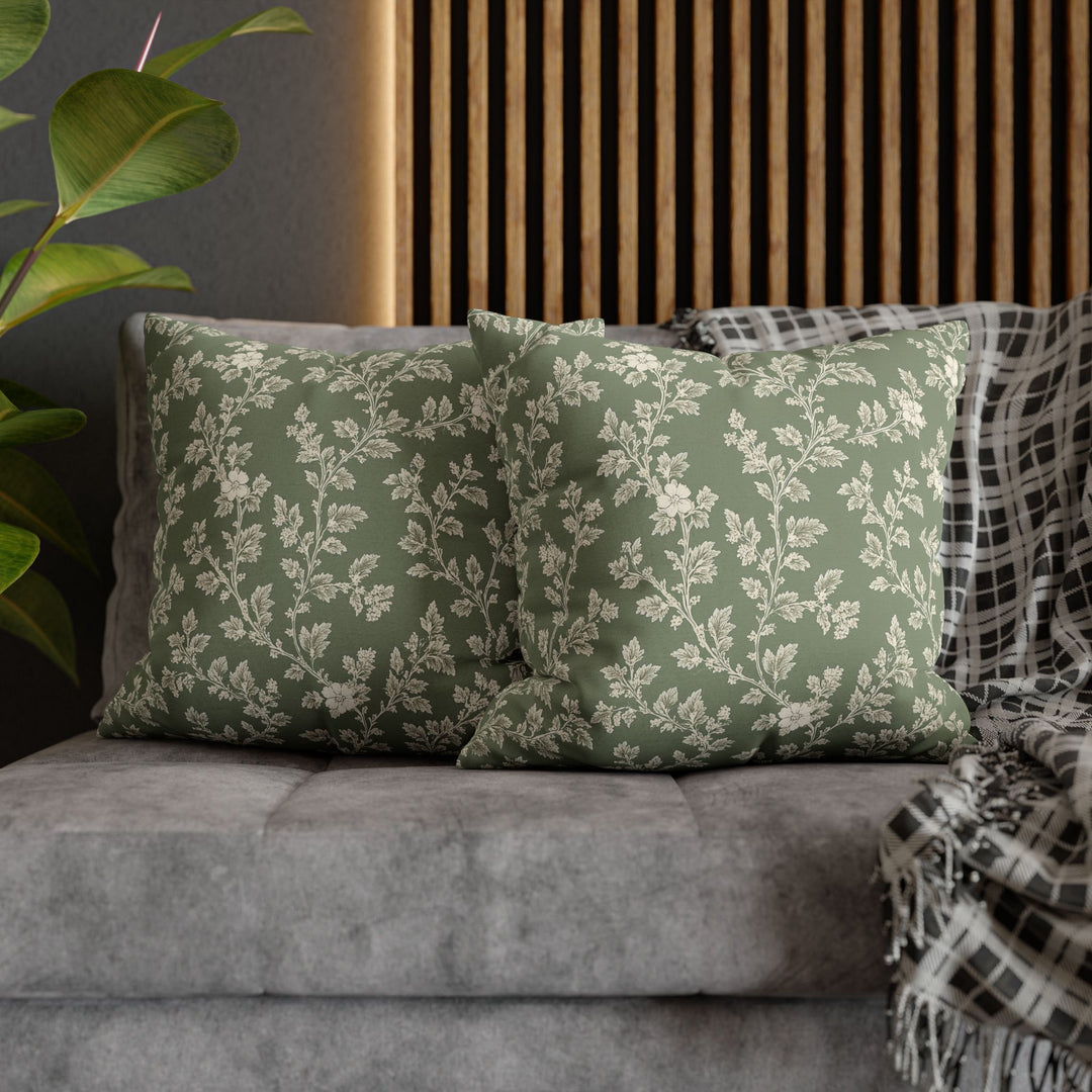 Buy farmhouse furniture Clover Hill - Cream &amp; Sage Floral Pillowcase By. Artisan Blooms - Modern Cottage Farmhouse Furniture