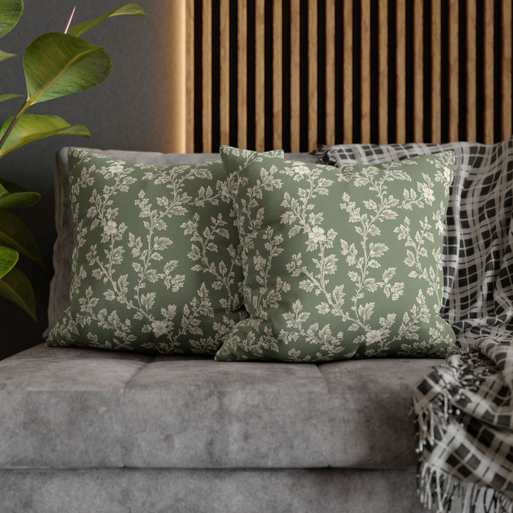 Buy farmhouse furniture Clover Hill - Cream &amp; Sage Floral Pillowcase By. Artisan Blooms - Modern Cottage Farmhouse Furniture