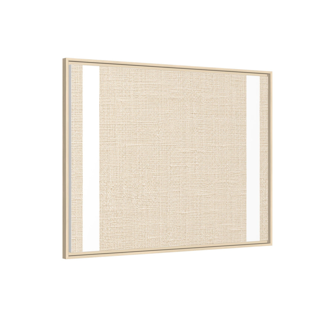 Woven Art Sage &amp; Cream Framed Canvas Wall Art