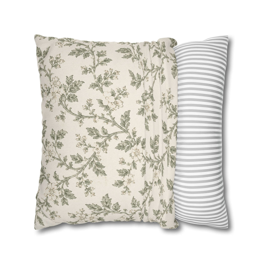 Cream &amp; Sage Floral Pillowcase By. Artisan Blooms