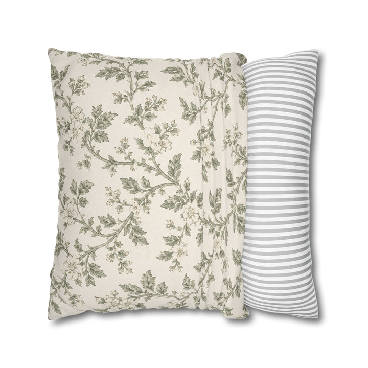 Cream &amp; Sage Floral Pillowcase By. Artisan Blooms