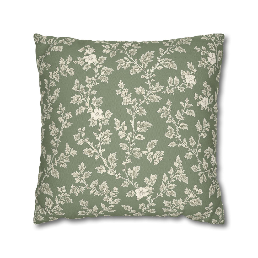 Buy farmhouse furniture Clover Hill - Cream &amp; Sage Floral Pillowcase By. Artisan Blooms - Modern Cottage Farmhouse Furniture