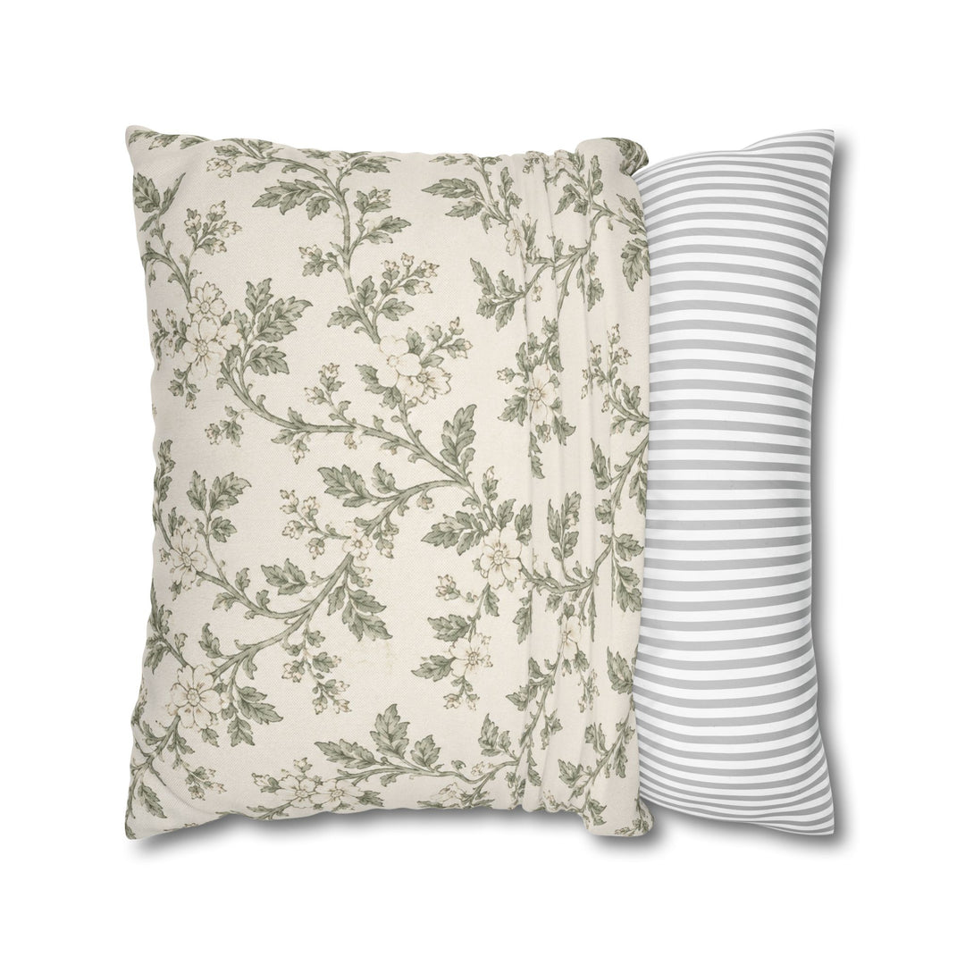 Cream &amp; Sage Floral Pillowcase By. Artisan Blooms