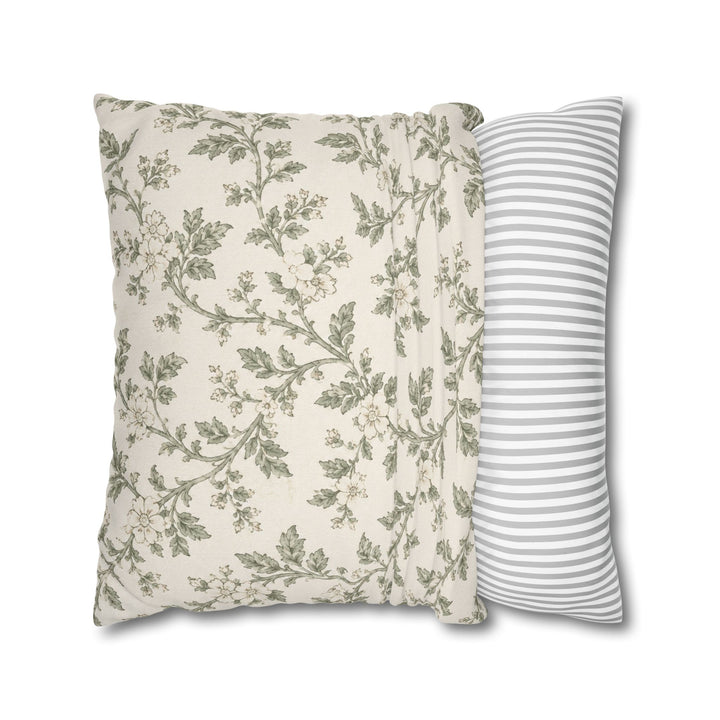 Cream &amp; Sage Floral Pillowcase By. Artisan Blooms