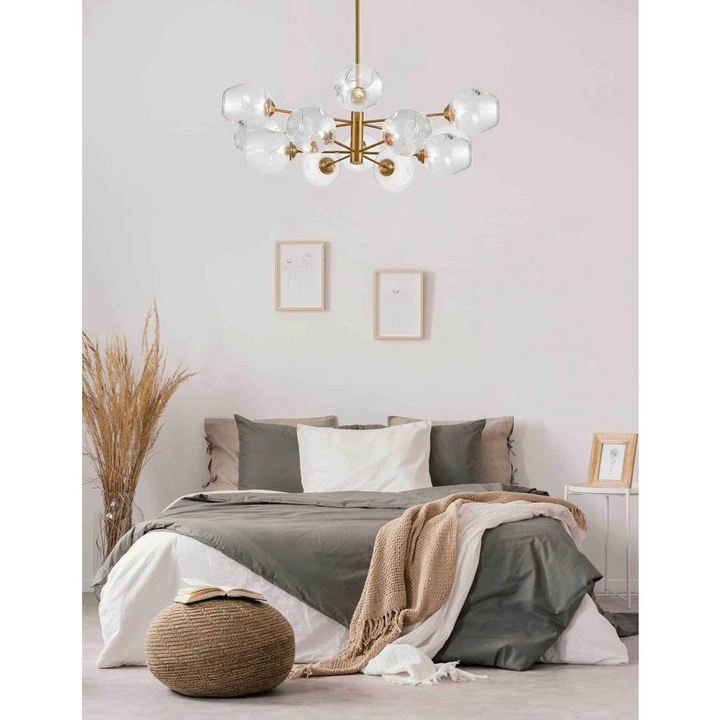 Boho Aesthetic Clear Glass Mid Century Modern Luxury Light Fixtures | Biophilic Design Airbnb Decor Furniture 