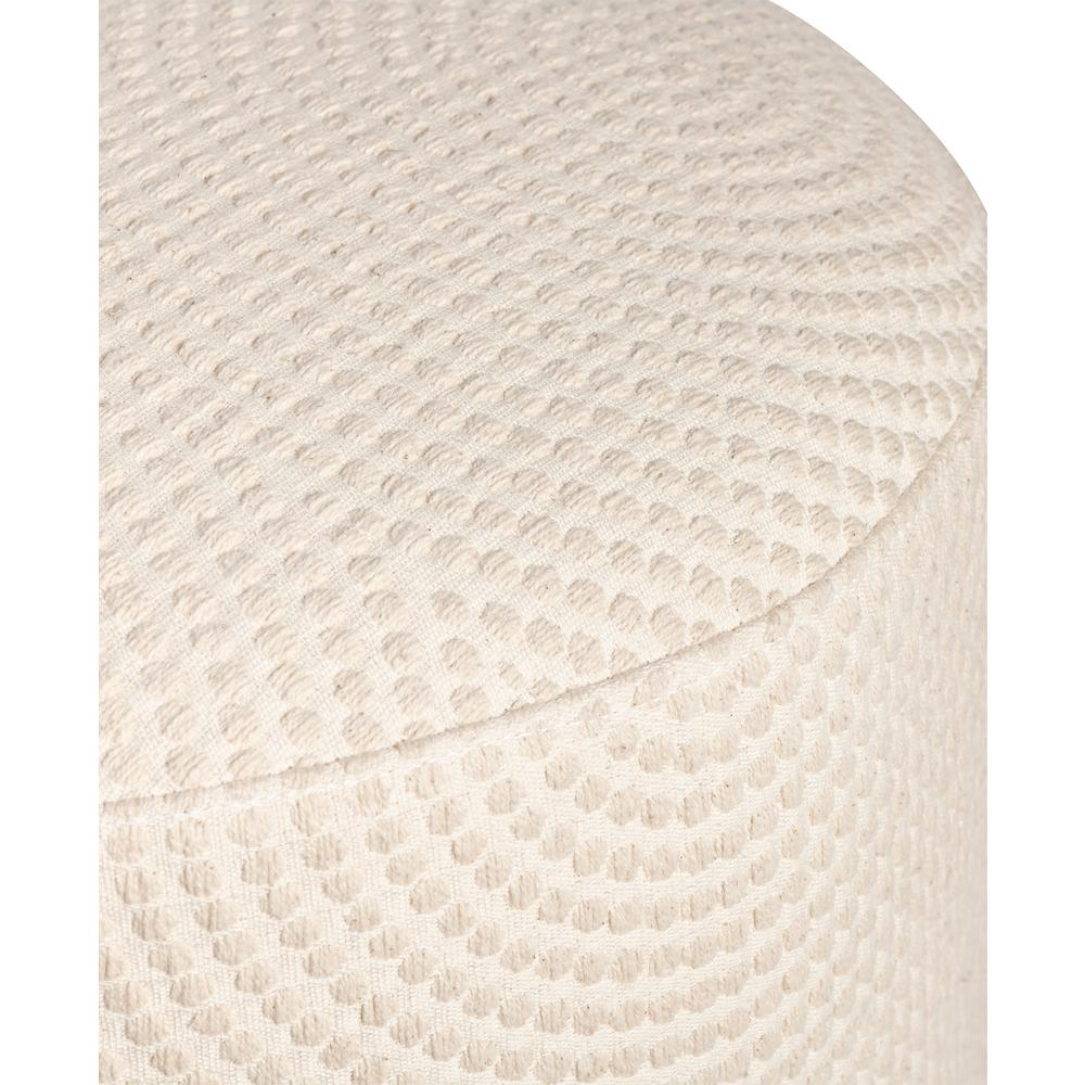 Boho Aesthetic Modern Round Luxury Cream Round Stool | Biophilic Design Airbnb Decor Furniture 