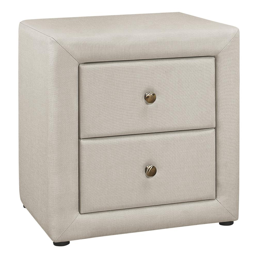 Boho Aesthetic BEDROOM ACCENT - 21"H / BEIGE LINEN NIGHT STAND | Biophilic Design Airbnb Decor Furniture 