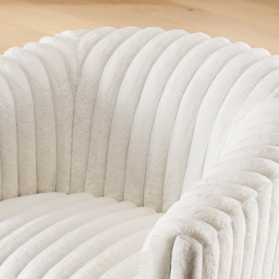 Rotating Modern White Contemporary Accent Chair - Mediterranean Italian Contemporary Home Decor Furniture