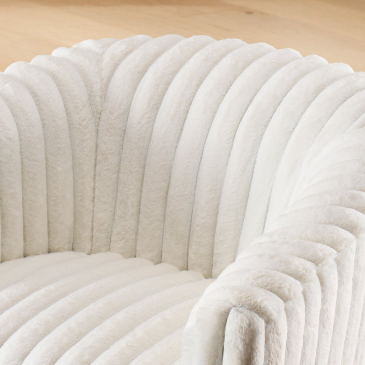 Rotating Modern White Contemporary Accent Chair - Mediterranean Italian Contemporary Home Decor Furniture