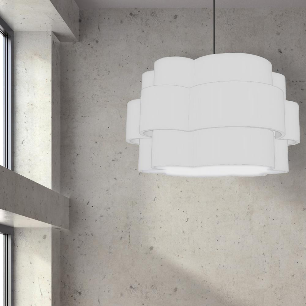 Boho Aesthetic White Shade 3-Tier Chandelier | Biophilic Design Airbnb Decor Furniture 