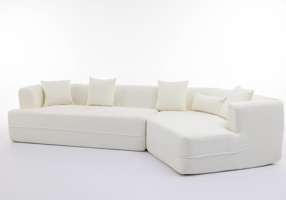 The Barcelona White Mediterranean Modular sofa - Modern Cottage Farmhouse Furniture