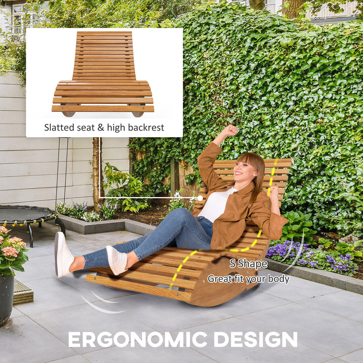 Buy farmhouse furniture Outdoor S-Shape Rocking Chair | Fir & Pine Wood Modern Farmhouse Porch Rocker | 264 lb Capacity - Modern Cottage Farmhouse Furniture
