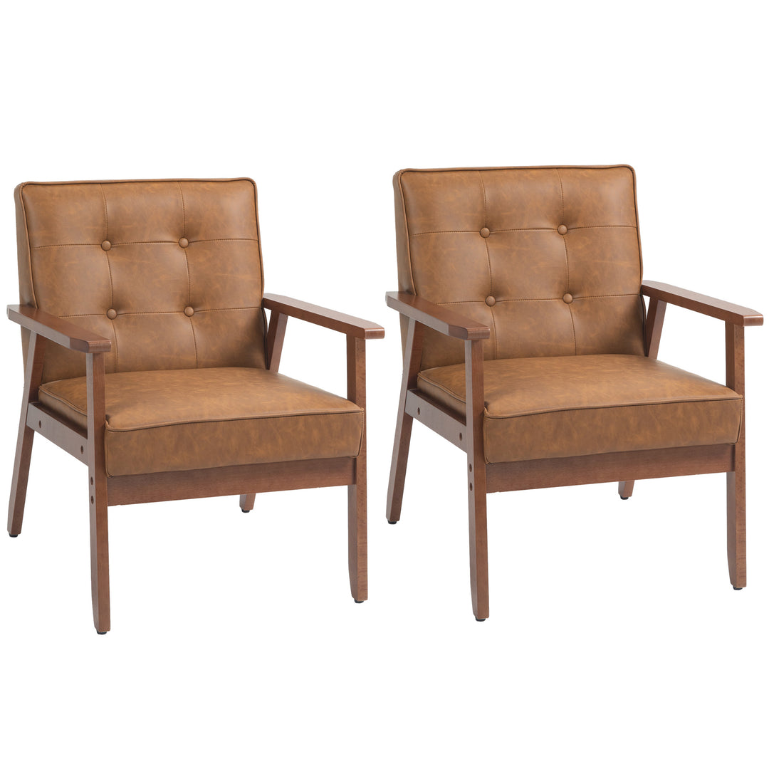 Tuscan Mediterranean Light Brown Contemporary Accent Chairs (2 Chairs) - Mediterranean Italian Contemporary Home Decor Furniture