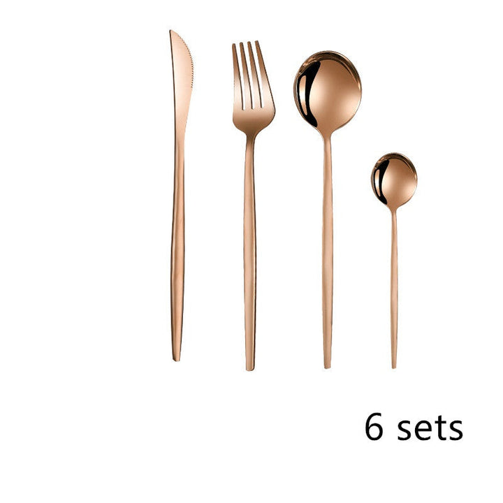 Boho Aesthetic Elegant Portuguese Anti Corrosion Stainless Steel Tableware Set | Biophilic Design Airbnb Decor Furniture 