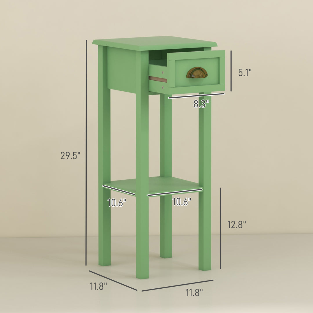 Buy farmhouse furniture Sage 2-Tier Side Table with Drawer and Shelf, End Table - Modern Cottage Farmhouse Furniture