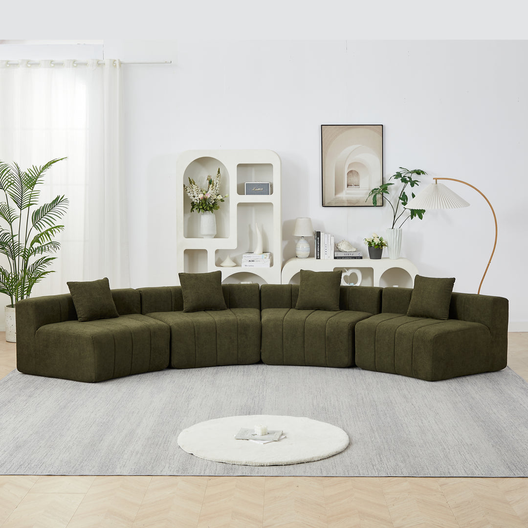 The Valencia Tuscan Mediterranean Olive Green Vista Sofa Section Sectional - Mediterranean Italian Contemporary Home Decor Furniture