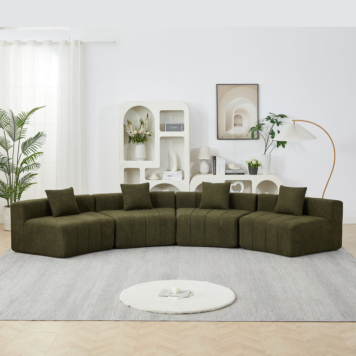 The Valencia Tuscan Mediterranean Olive Green Vista Sofa Section Sectional - Mediterranean Italian Contemporary Home Decor Furniture