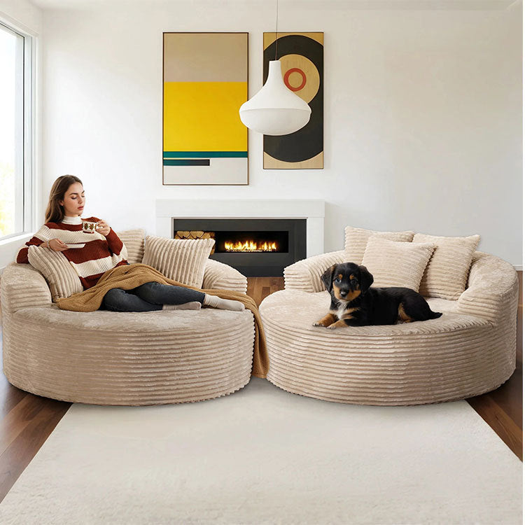 Buy farmhouse furniture The Olivano Sofa | Modern Luxury Large Circular Sofa Bed - Modern Cottage Farmhouse Furniture