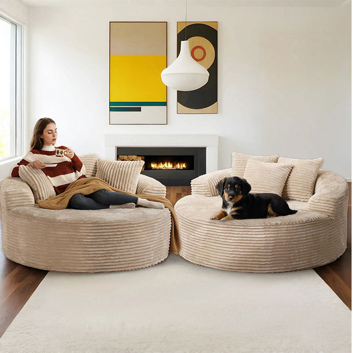 Buy farmhouse furniture The Olivano Sofa | Modern Luxury Large Circular Sofa Bed - Modern Cottage Farmhouse Furniture