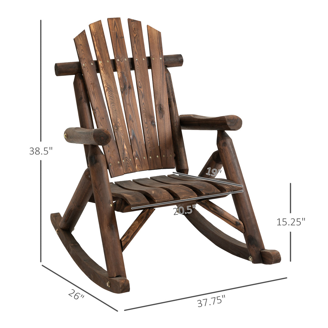 Buy farmhouse furniture Brooks Adirondack Rocking Chair | Rustic Solid Fir Wood Porch Rocker - Modern Cottage Farmhouse Furniture