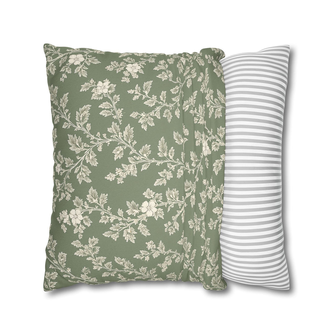 Buy farmhouse furniture Clover Hill - Cream &amp; Sage Floral Pillowcase By. Artisan Blooms - Modern Cottage Farmhouse Furniture