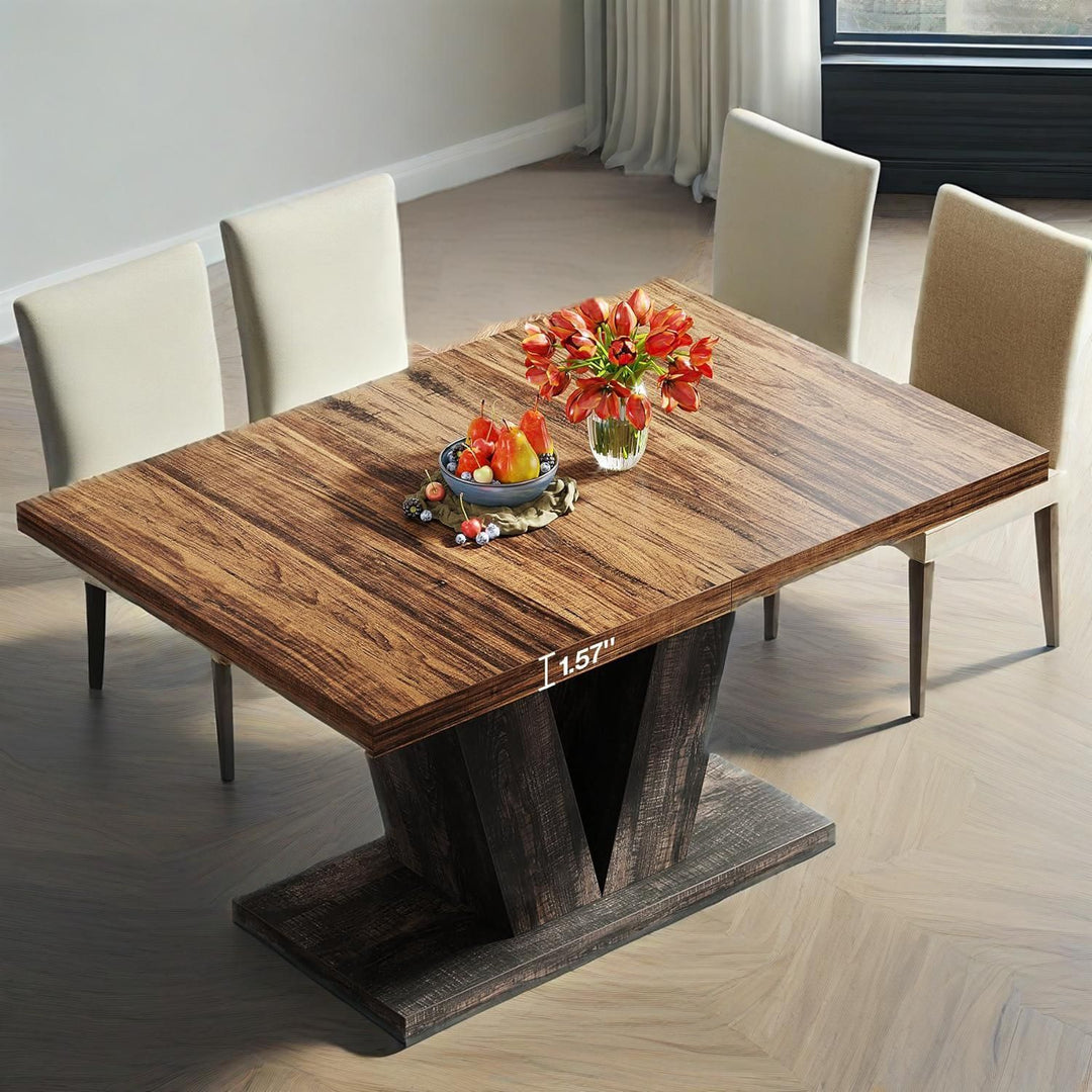 Calypso | 47-Inch Modern Luxury Italian Farmhouse Dining Table - Mediterranean Italian Contemporary Home Decor Furniture