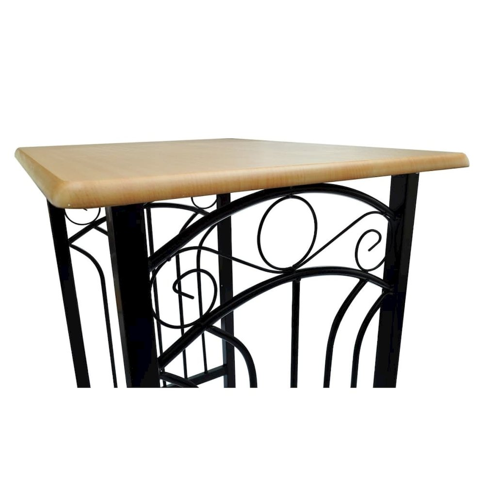 Buy farmhouse furniture Compact Black Dining Set for 2 | Modern Breakfast Table with Rectangular Stools - Modern Cottage Farmhouse Furniture