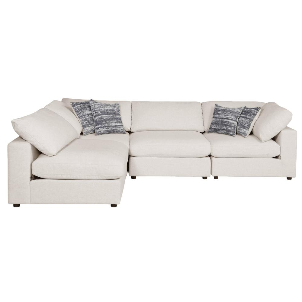 Handcrafted Luna • Serene 6-piece Modern Farmhouse Modular Sectional Sofa Beige - Modern Cottage Farmhouse Furniture