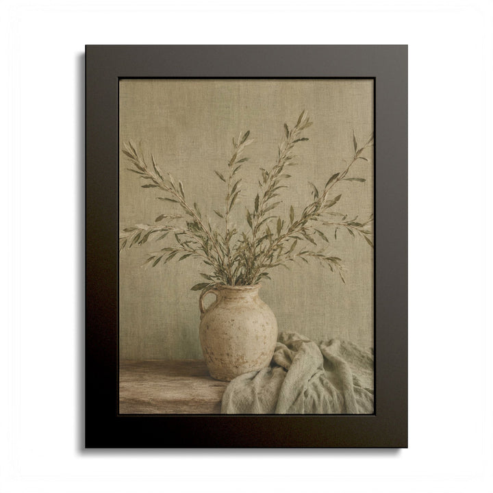 Botanical Farmhouse Vase Wall Art  — Framed Neutral Still Life Wall Art