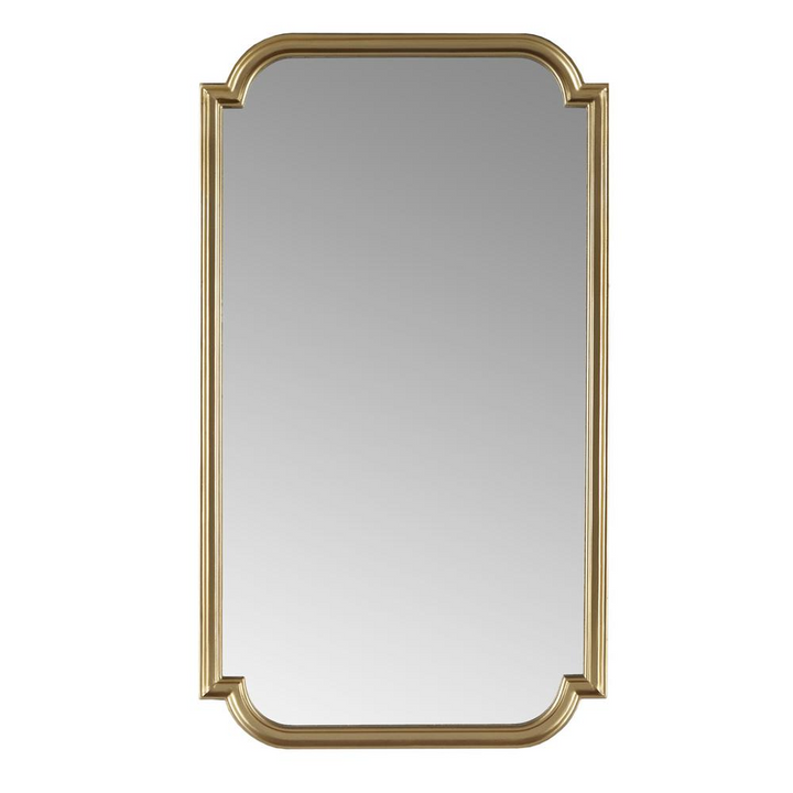 Buy farmhouse furniture Gold Scalloped Wood Wall Mirror - Modern Cottage Farmhouse Furniture