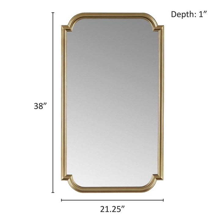 Buy farmhouse furniture Gold Scalloped Wood Wall Mirror - Modern Cottage Farmhouse Furniture