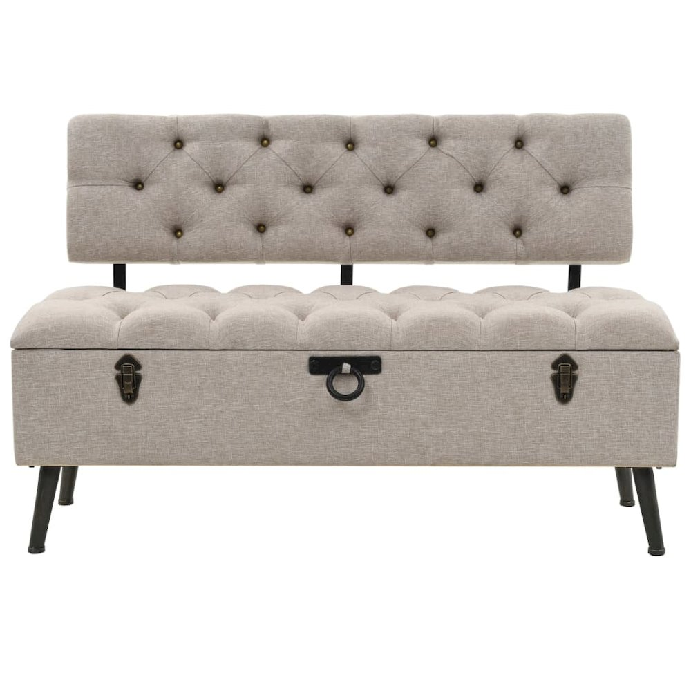 Buy farmhouse furniture Storage Bench Cream Engineered wood 43.3 inches Storage Bench - Modern Cottage Farmhouse Furniture