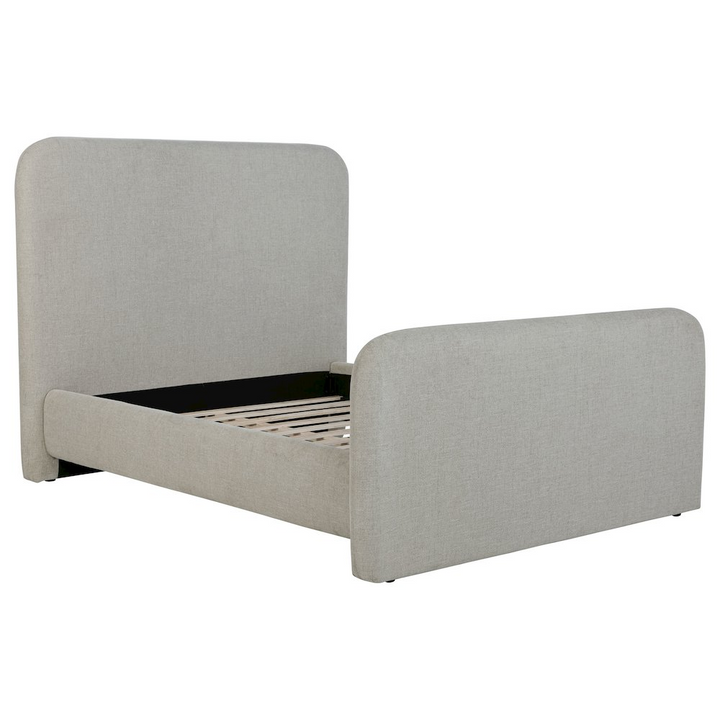 Buy farmhouse furniture Wren Upholstered Queen Mediterranean Farmhouse Panel Bed Grey - Modern Cottage Farmhouse Furniture