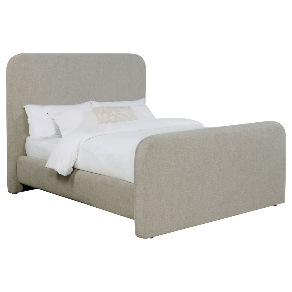Buy farmhouse furniture Wren Upholstered Queen Mediterranean Farmhouse Panel Bed Grey - Modern Cottage Farmhouse Furniture