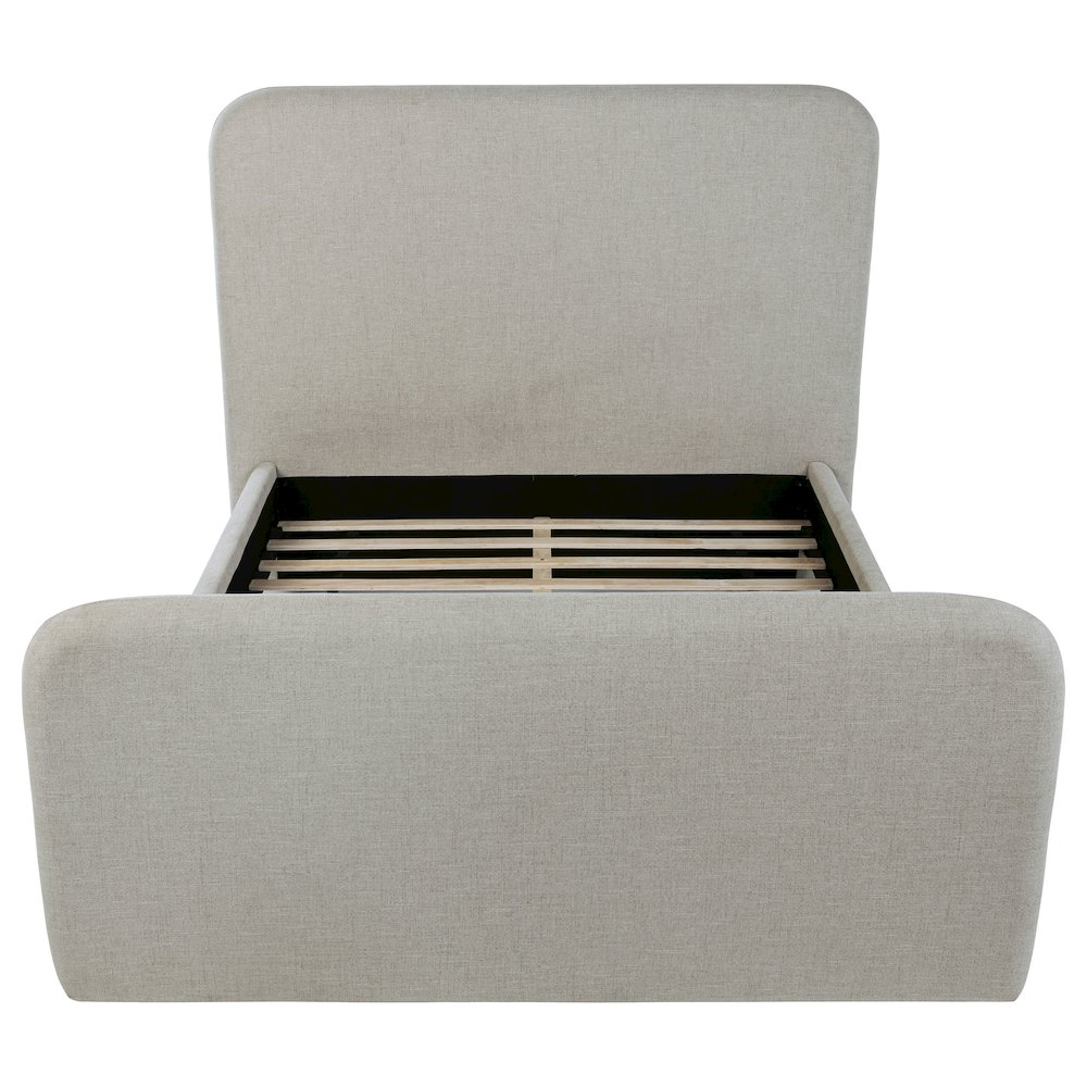 Buy farmhouse furniture Wren Upholstered Queen Mediterranean Farmhouse Panel Bed Grey - Modern Cottage Farmhouse Furniture