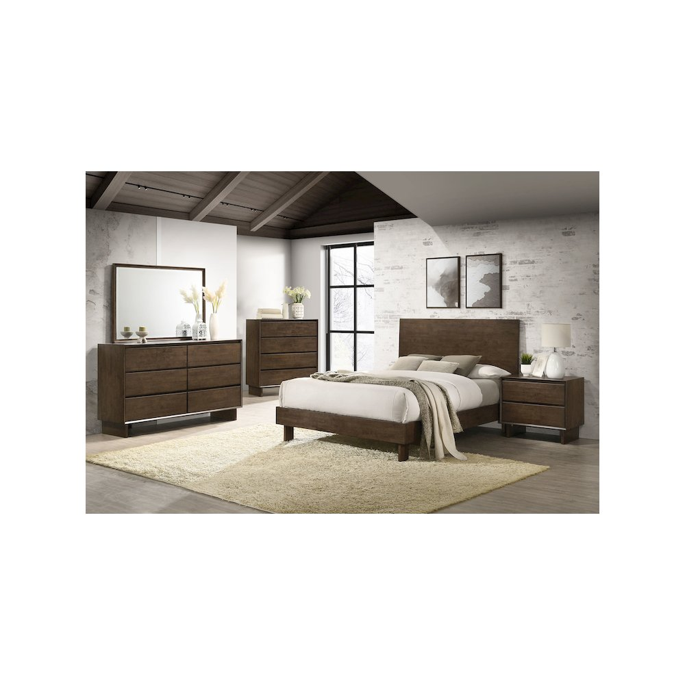 Buy farmhouse furniture Glenwood Dresser Mirror Warm Brown - Modern Cottage Farmhouse Furniture