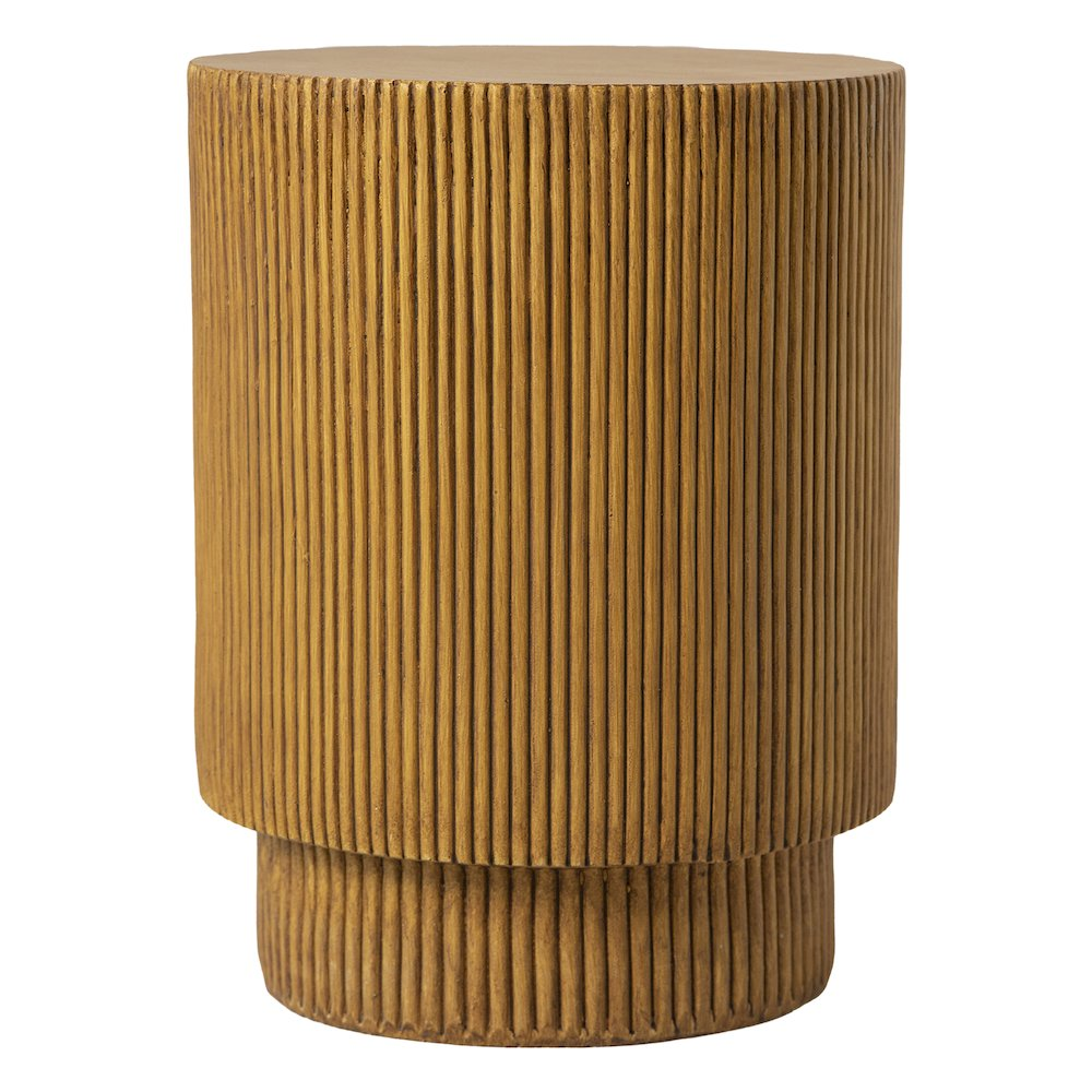 Buy farmhouse furniture Eden Collection Fiberglass Outdoor Side Table in Wood Brown - Modern Cottage Farmhouse Furniture