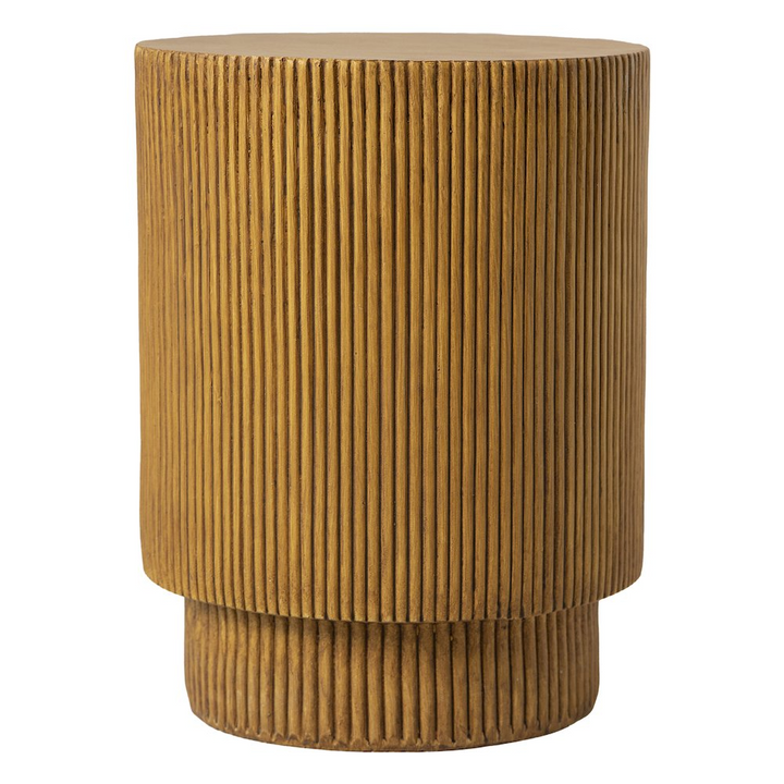 Buy farmhouse furniture Eden Collection Fiberglass Outdoor Side Table in Wood Brown - Modern Cottage Farmhouse Furniture